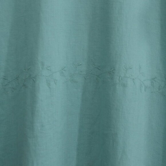 Coastal Grandmother 100% Linen Button Front Midi Dress Women’s Medium Aqua Blue - Picture 4 of 8